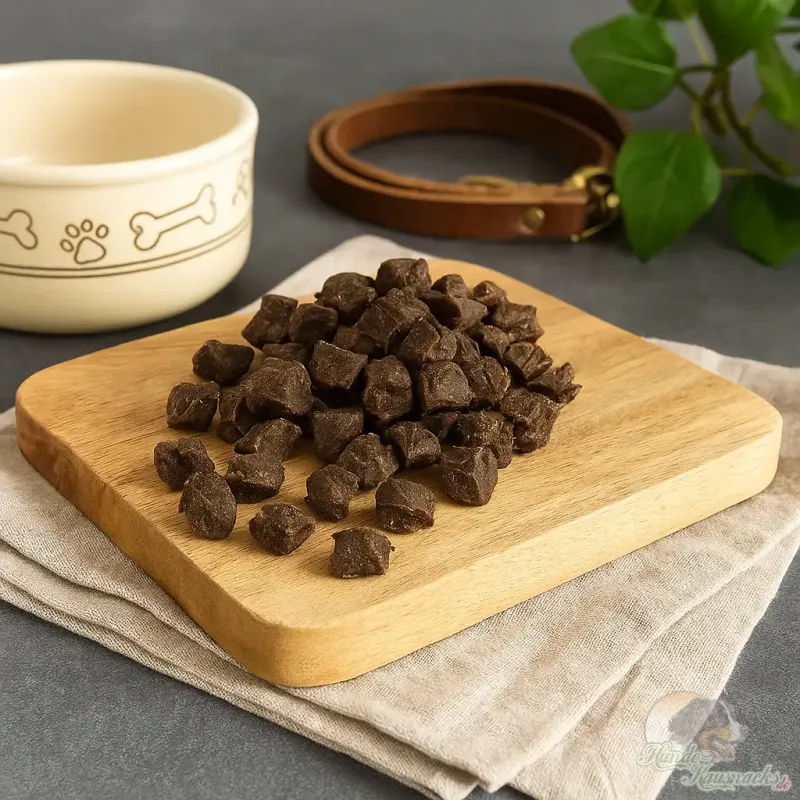 Schmackhafte Trainings-Cookies aus Straußenfleisch. Hunde Trainingsleckerlis Straußenfleisch