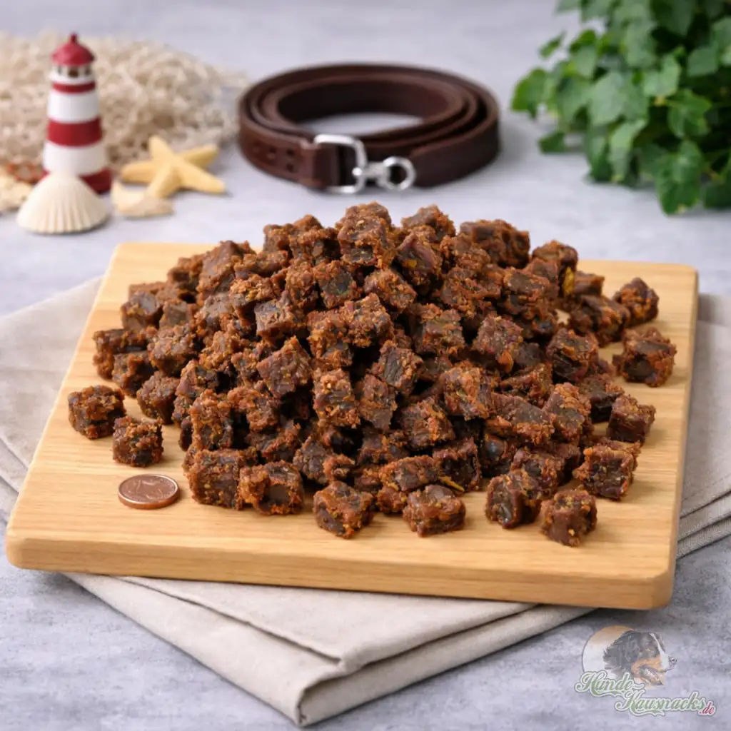 Mini-Trainingswürfel aus Makrelenfleisch – natürlicher Hundesnack fürs Training