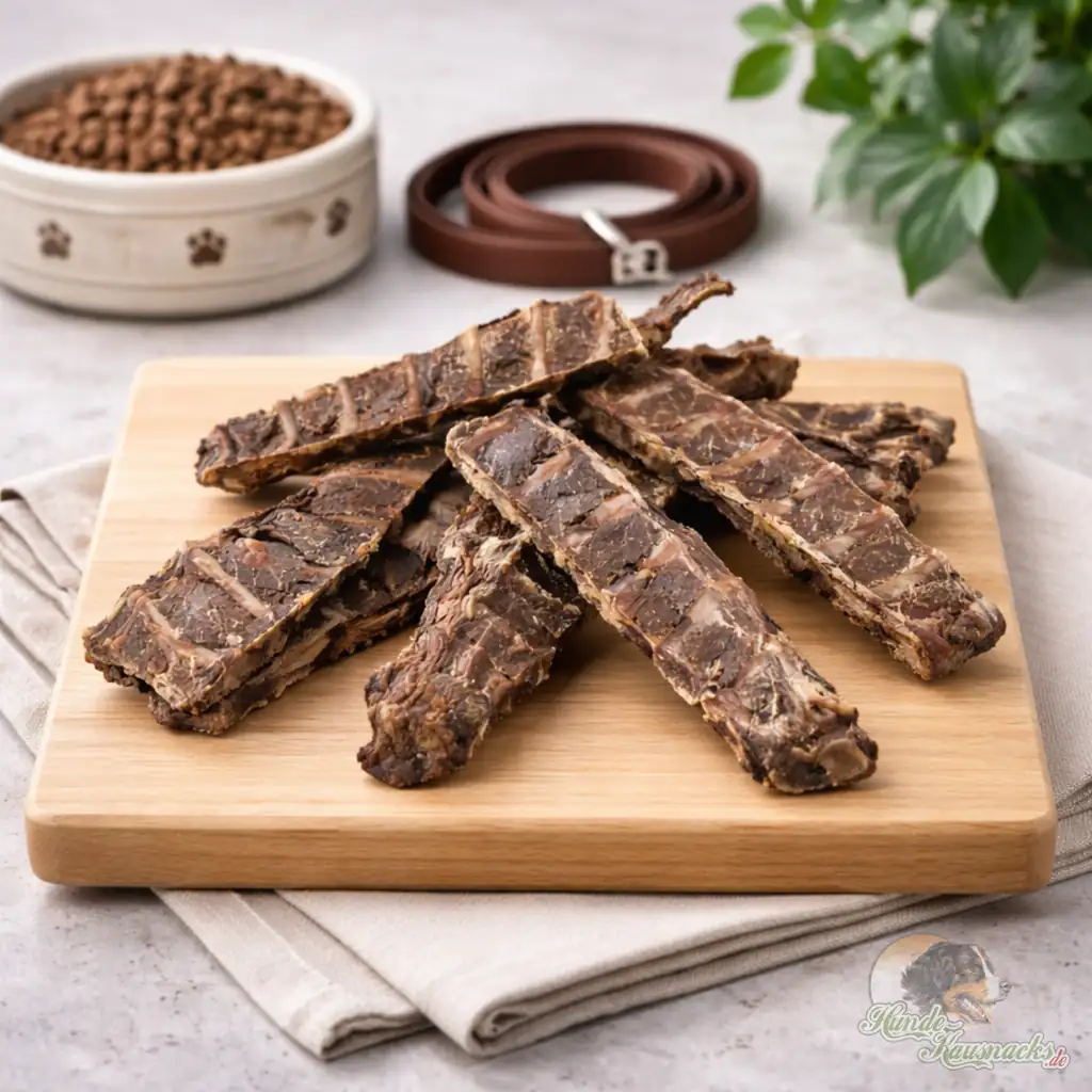 Geschnittene Rippenbögen vom Reh als Wild-Kauartikel mit Fleischansatz