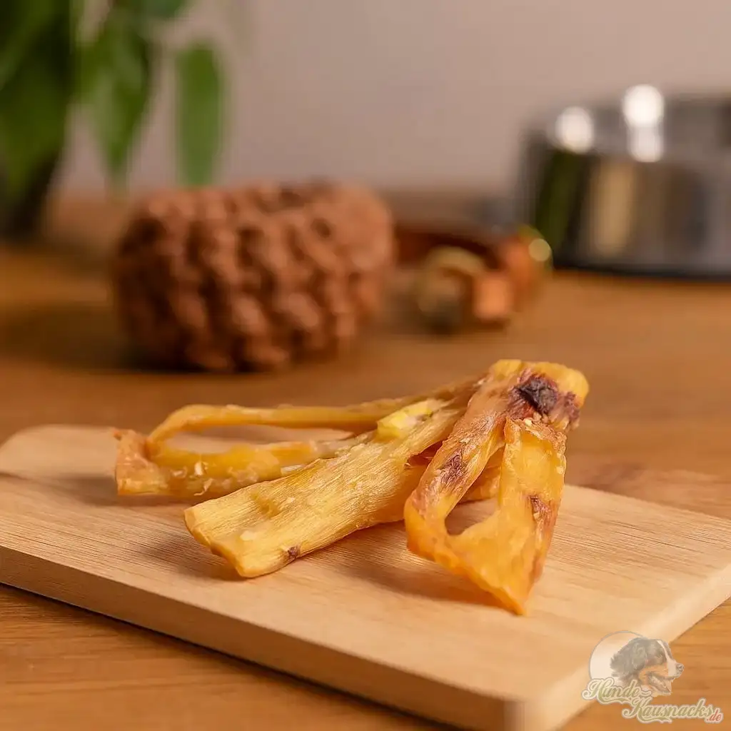 Rindernackensehnen geschnitten für Hunde – getrockneter Kausnack aus 100 % Rind, fettarm und naturbelassen