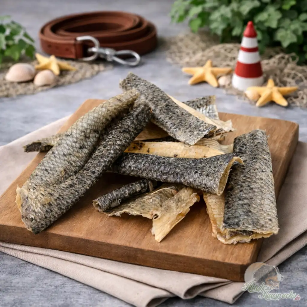 Lachshaut geschnitten als Fisch-Kausnack für Hunde