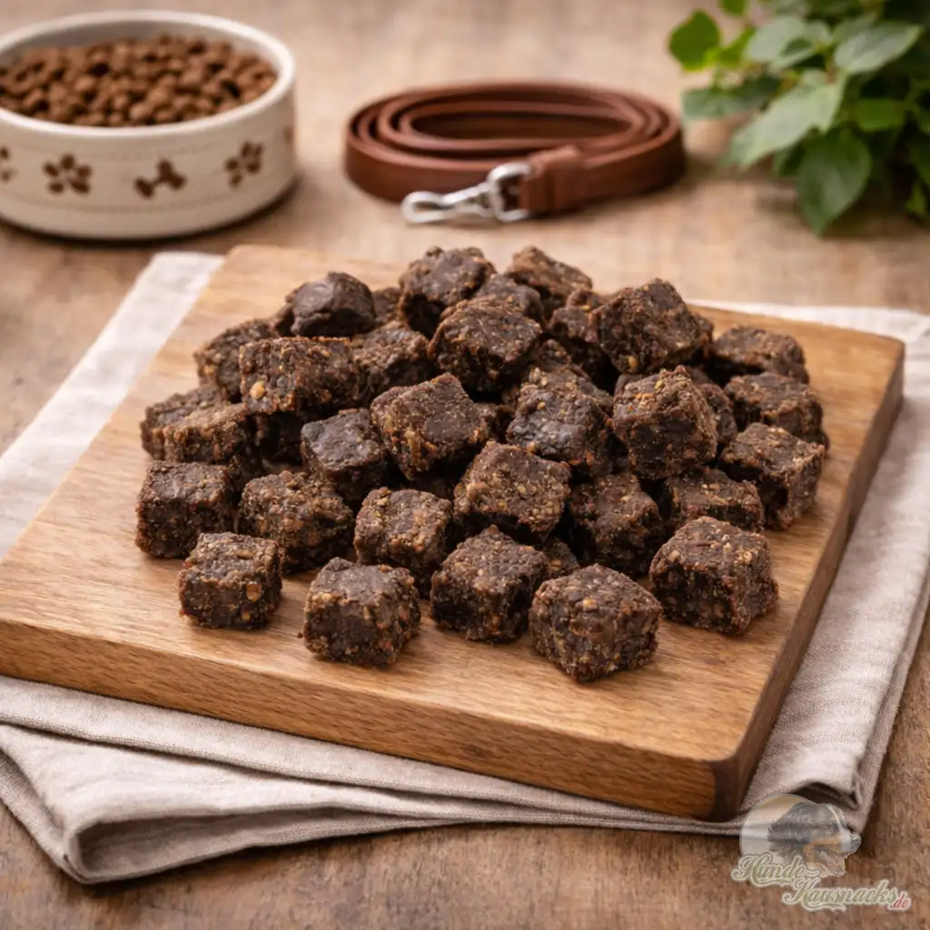 Trainingswürfel-Hirsch aus Hirschfleisch, kleine Belohnungshappen als Hundesnack fürs Training