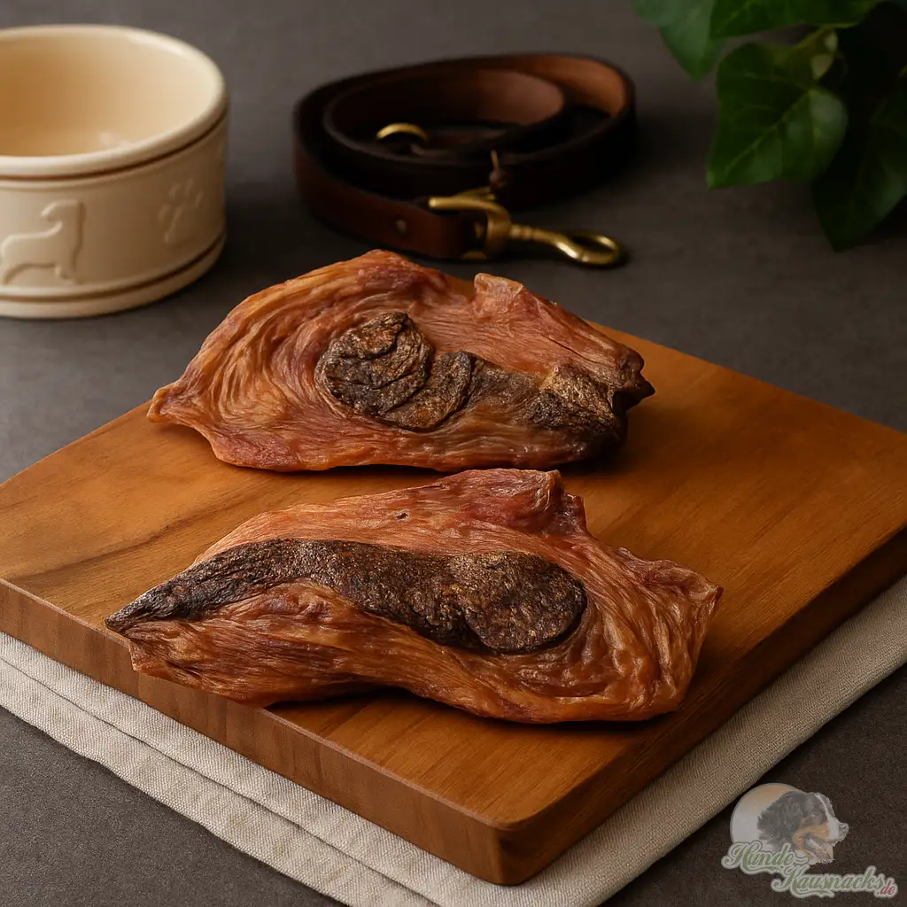 Straußen-Steinmagen Platten für Hunde, naturbelassen, fest und portionierbar, hypoallergener Kausnack.