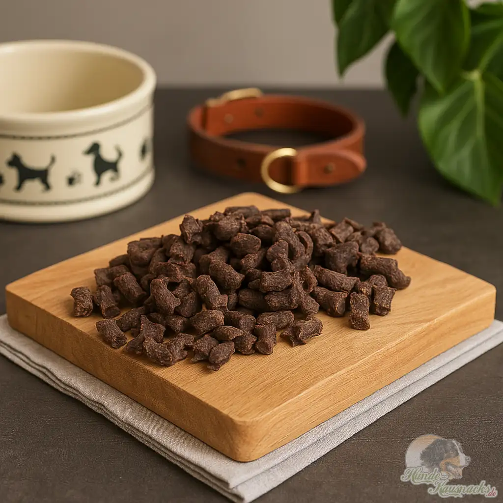 Trainingssnacks Straußenfleisch für Hunde, hypoallergen, naturbelassen und ohne Zusätze.