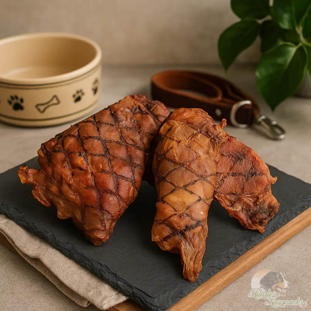 Straußen-Steinmagen für Hunde, naturbelassen, moderat fettarm, hypoallergener Kausnack.