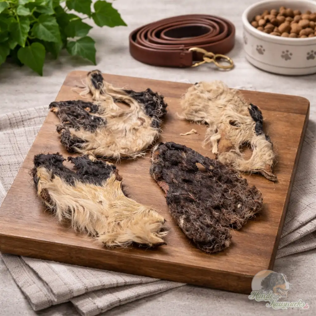 Getrocknete Lammnasen mit Fell