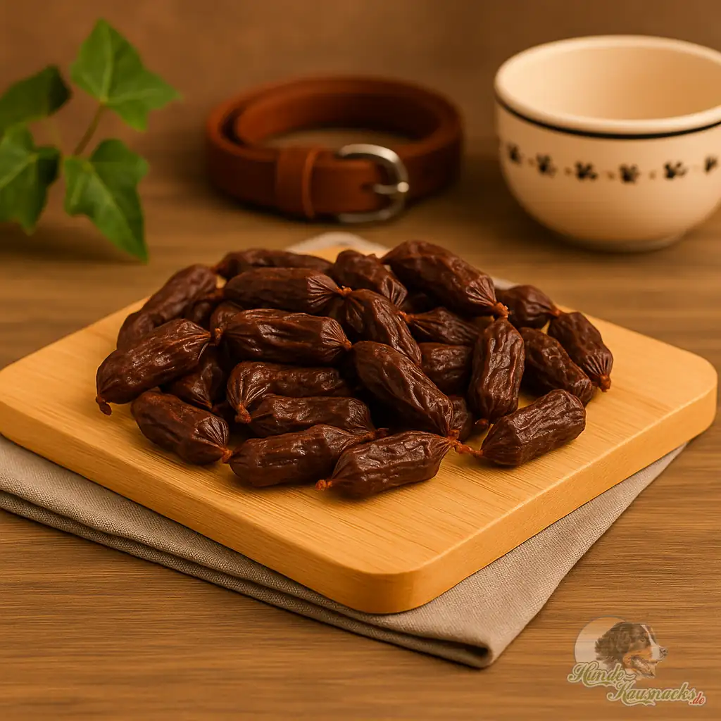 Mini-Ziegenwurst, kleine Trainingswürstchen aus Ziege.