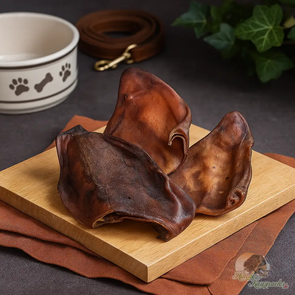 Schweineohren Gr.1, knuspriger Kausnack für Hunde, ca. 50 g pro Stück.