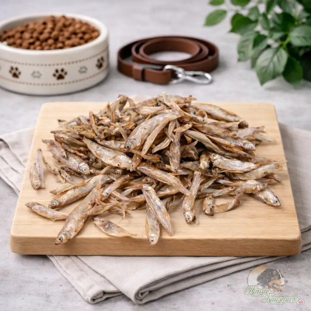 Getrockneter Mini-Karpfen als Hundesnack, ganze Fische für Training und Belohnung