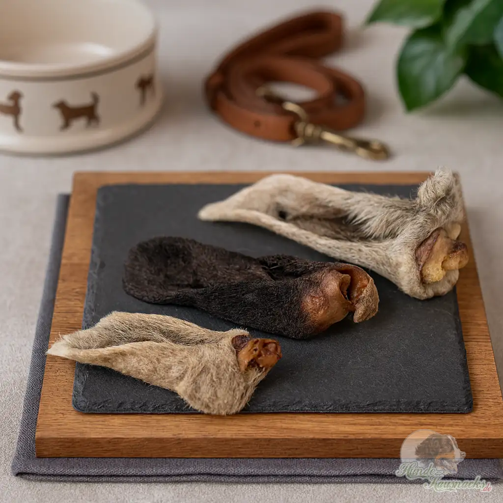 Getrocknete Lammohren mit Fell – natürlicher Kauartikel für Hunde aus Lamm