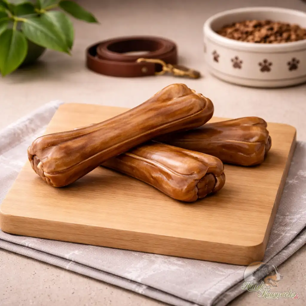 Kauknochen aus 100% Hirschhaut ca.17cm als natürlicher, hypoallergener Kausnack für Hunde