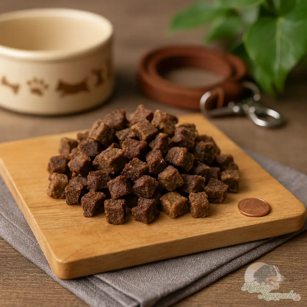 Mini-Trainingswürfel aus 100% Lammfleisch als Belohnungshappen fürs Hundetraining