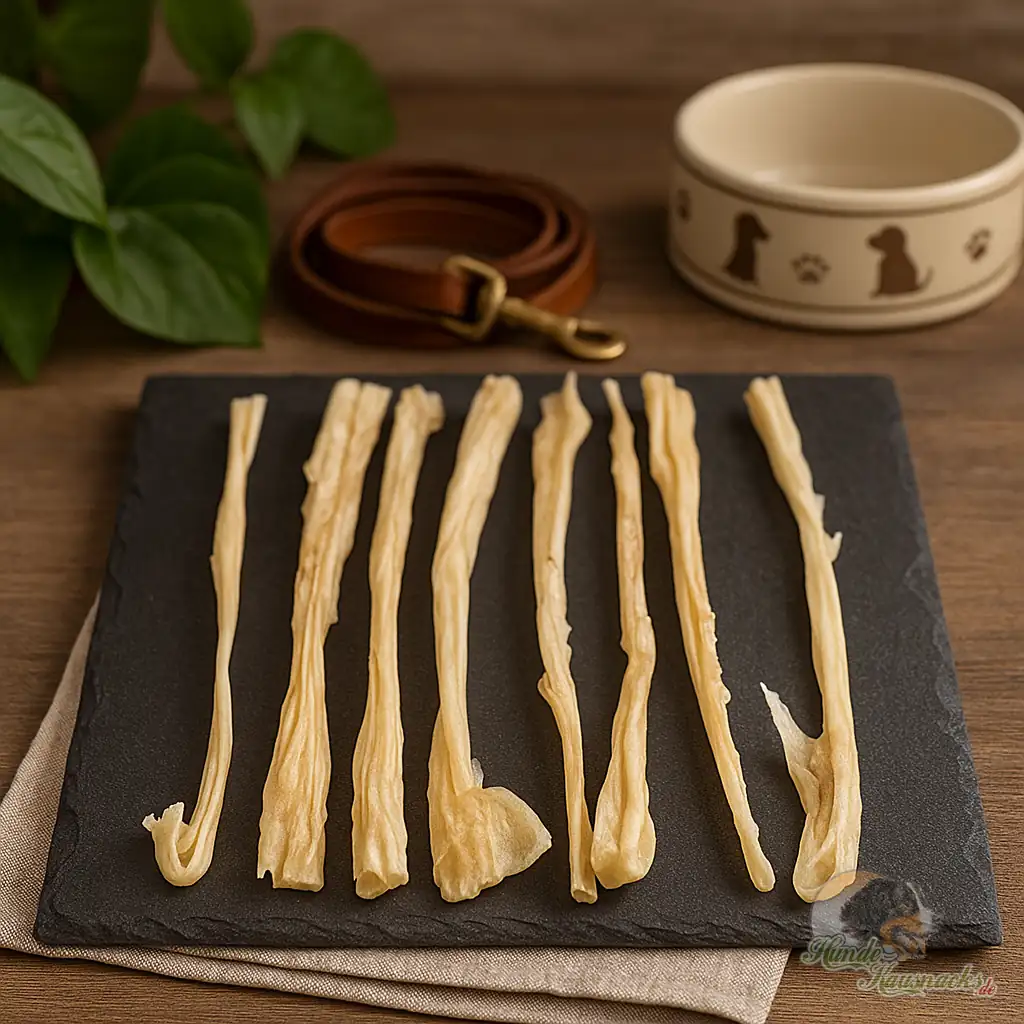 Ziegen-Hautstangen 35 cm, getrockneter, hypoallergener Kausnack für Hunde.