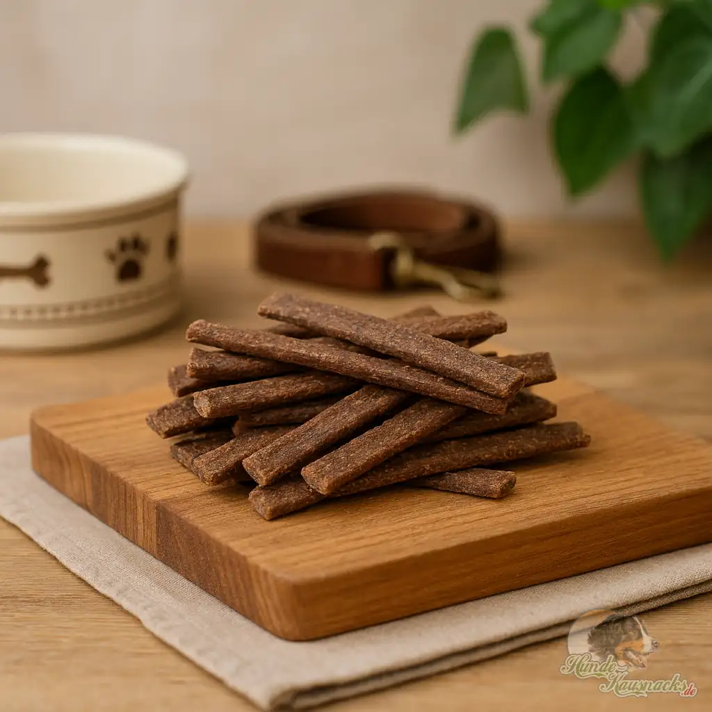 Putenfleisch-Stickies als kleine Trainingsleckerlis für Hunde