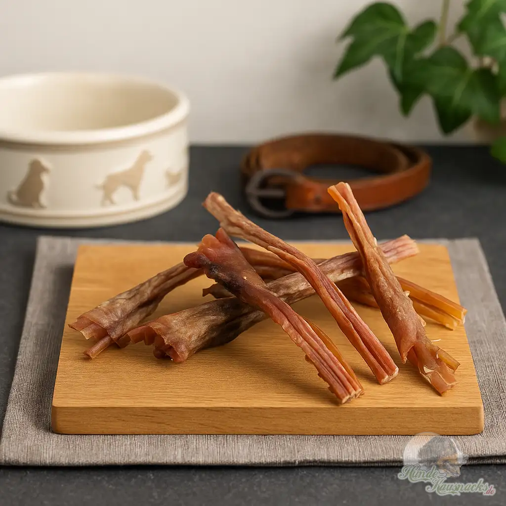 Straußensehne 10–15 cm für Hunde, hypoallergen, naturbelassen und ohne Zusätze.