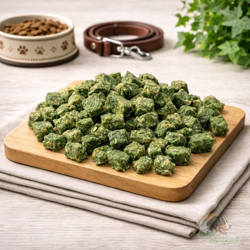 Vegane Trainingssnacks mit Spirulina als Hundeleckerli