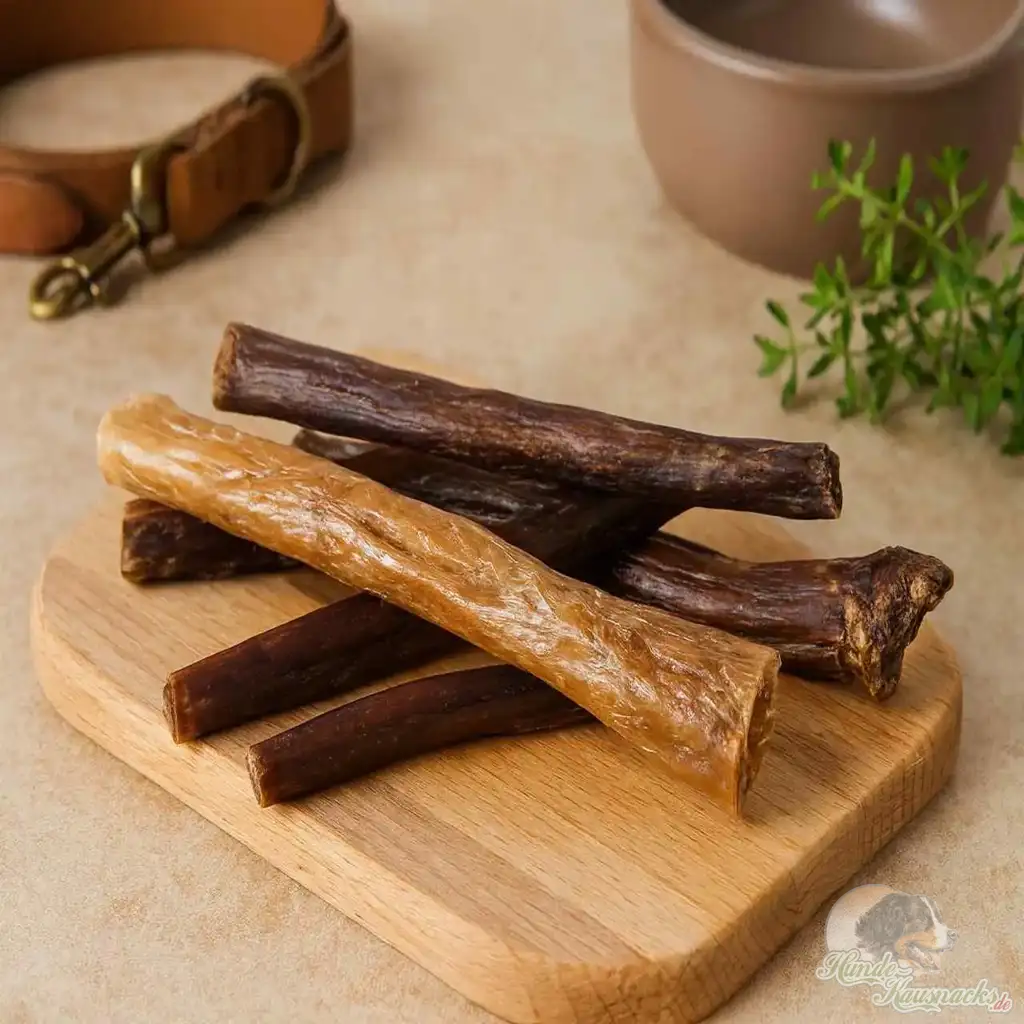 Rinder-Dörrfleisch Rund ca. 30 cm für Hunde – fester, proteinreicher Kausnack aus 100 % Rindfleisch, fettarm, ohne Zusätze, aus EU-Produktion