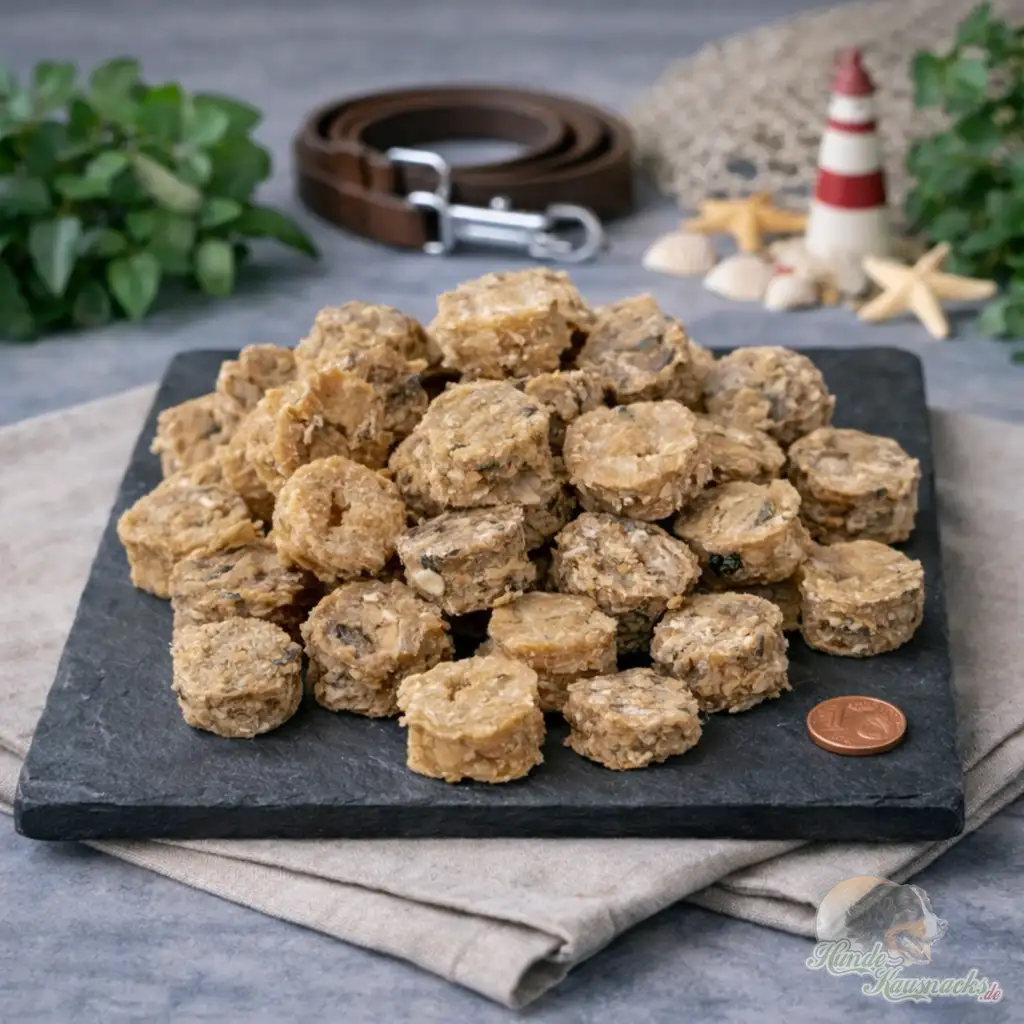 Mini-Trainingstaler aus Lachsfleisch – natürlicher Hundesnack fürs Training