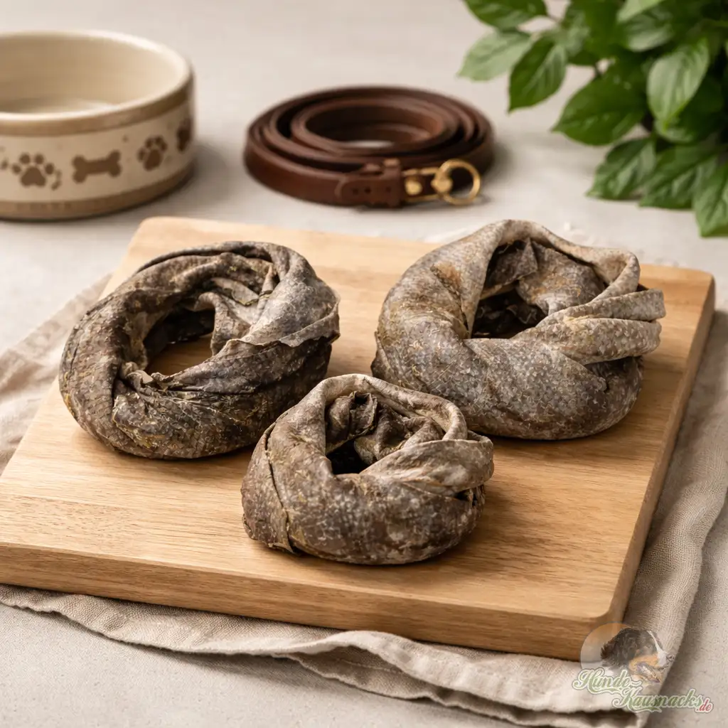 Dorschhaut-Donut Größe L, 2% Fett, fettarmer Kausnack