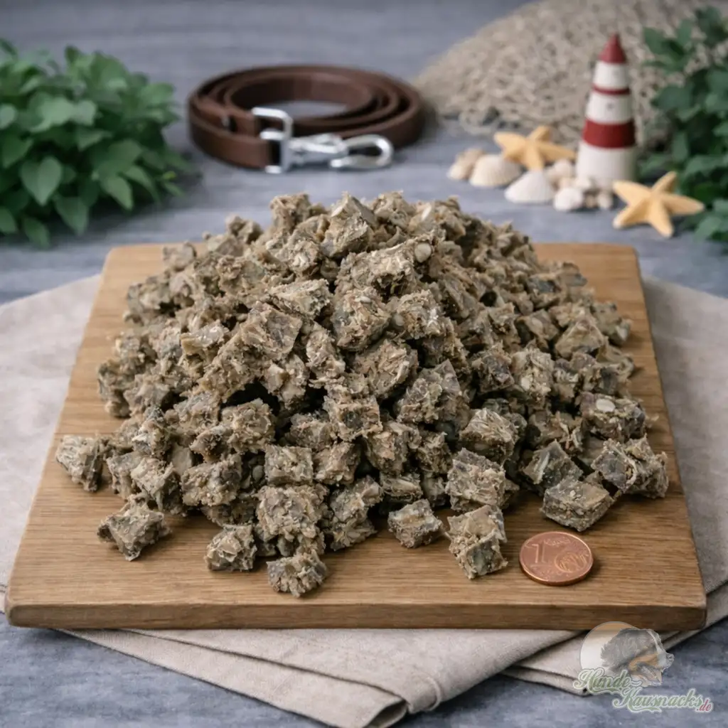 Mini-Trainingswürfel aus Lachshaut als Belohnungshappen für Hunde