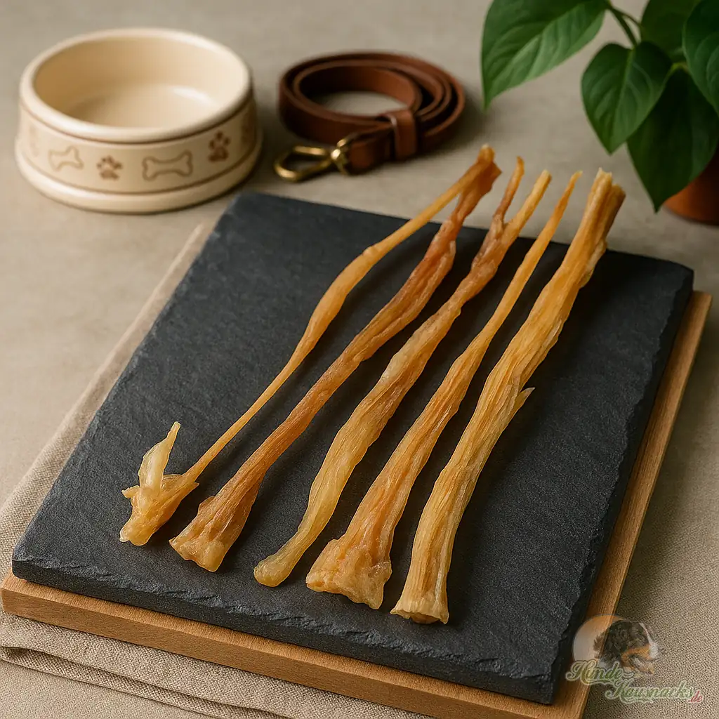 Ziegen-Hautstangen 60 cm, getrockneter, hypoallergener Kausnack für Hunde.