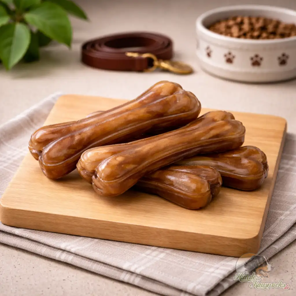 Kauknochen aus 100% Hirschhaut ca.12cm als natürlicher, hypoallergener Kausnack für Hunde