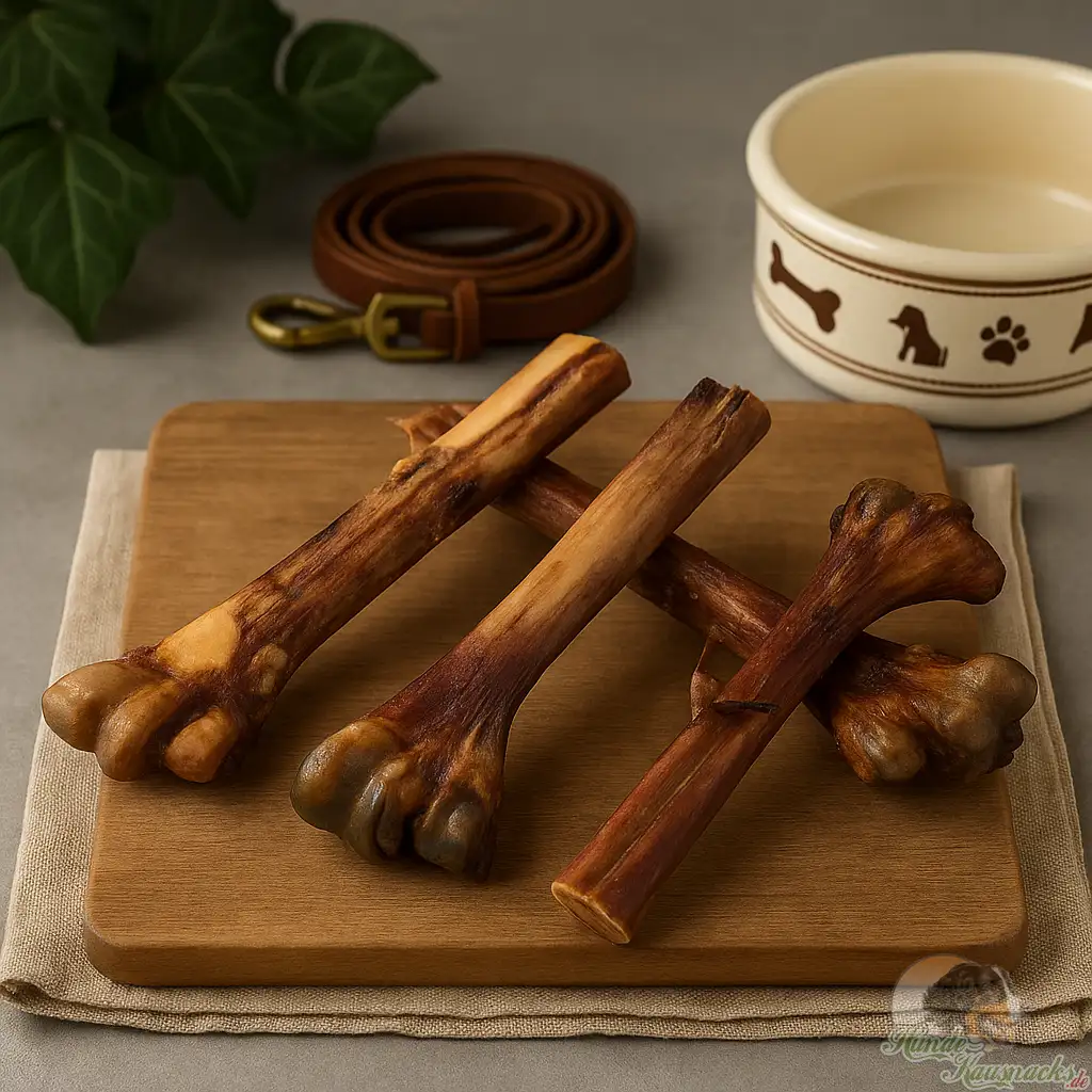 Straußen-Tibia Knochen klein, 24–28 cm, natürlicher Markknochen für mittlere und große Hunde.