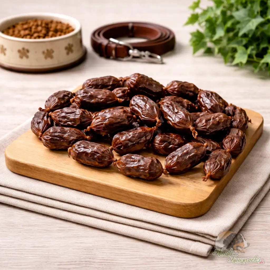 Mini-Rindwurst aus Rindfleisch als Trainingssnack