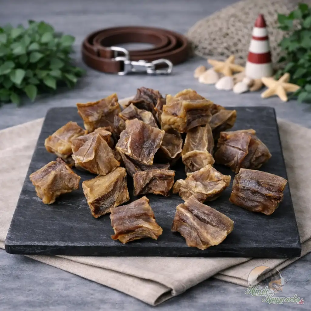 Kabeljau-Filetwürfel als Trainingssnack für Hunde aus 100% Kabeljaufilet