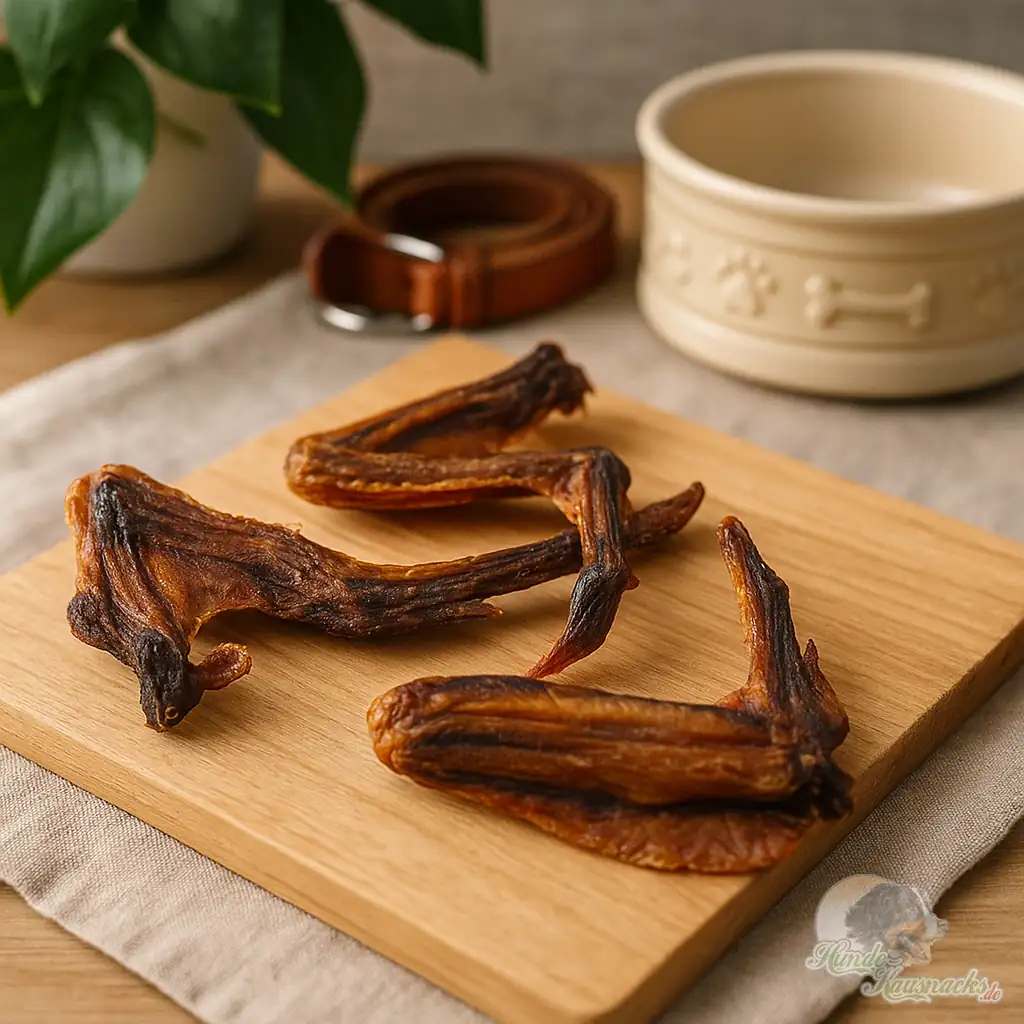 Getrocknete Entenflügel, knuspriger Hundekauartikel, naturbelassen, für sensible Hunde