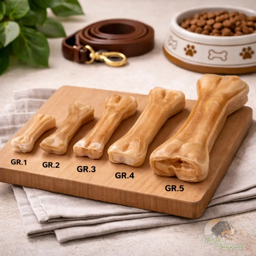 Gröäßenvergleich Kauknochen Ziegenfüllung