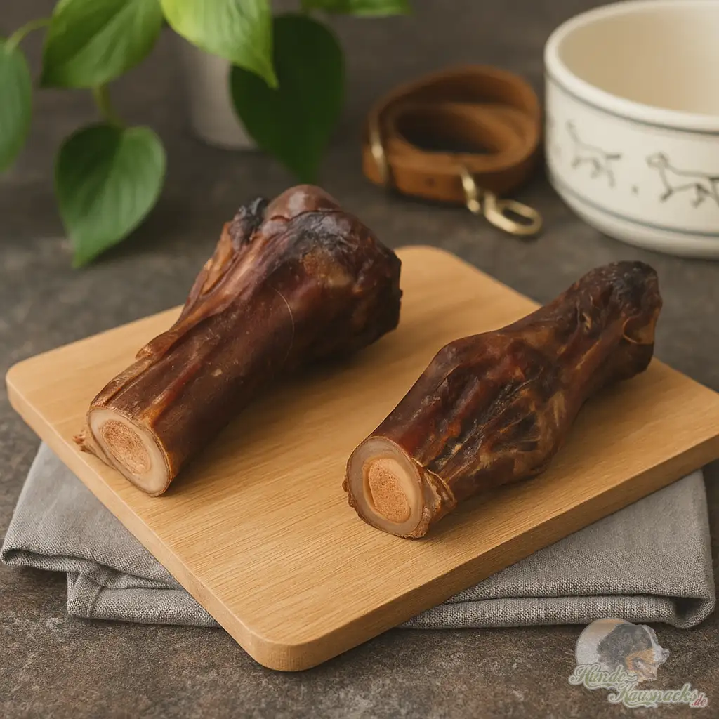 Halber Pferdeknochen mit Achillessehne, getrockneter Kausnack für Hunde