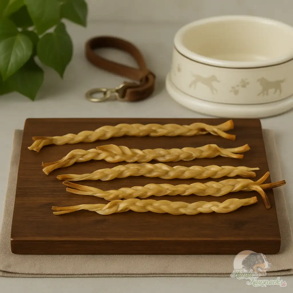 Straußensehne geflochten Hundekauartikel