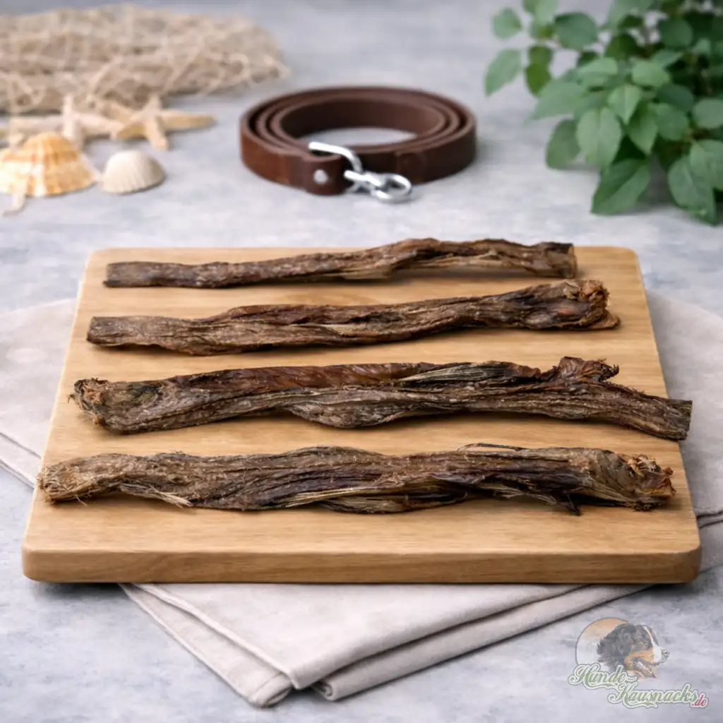 Getrocknete Bombay Duck Fische ohne Kopf, proteinreicher Hundesnack als Kausnack