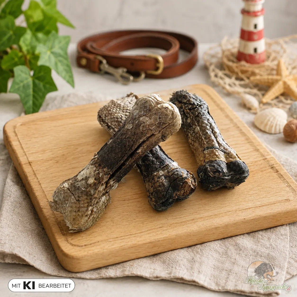 HundeKauknochen 100% Lachs-Kausnacks Kauknochen 100% Lachs ca.10cm | Shop - Produktdarstellung teilweise mit KI bearbeitet