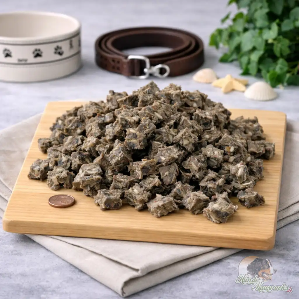Mini-Trainingswürfel aus Flunderfleisch – natürlicher Hundesnack fürs Training
