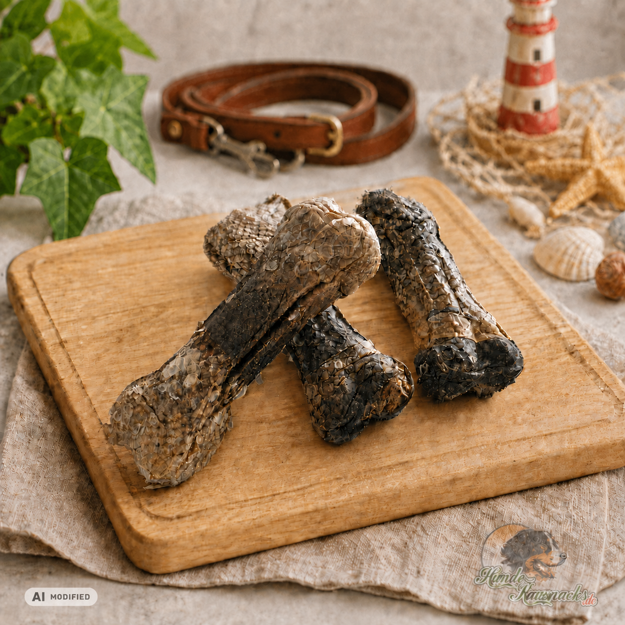 HundeKauknochen 100% Lachs-Kausnacks Kauknochen 100% Lachs ca.10cm | Shop - Produktdarstellung teilweise mit KI bearbeitet