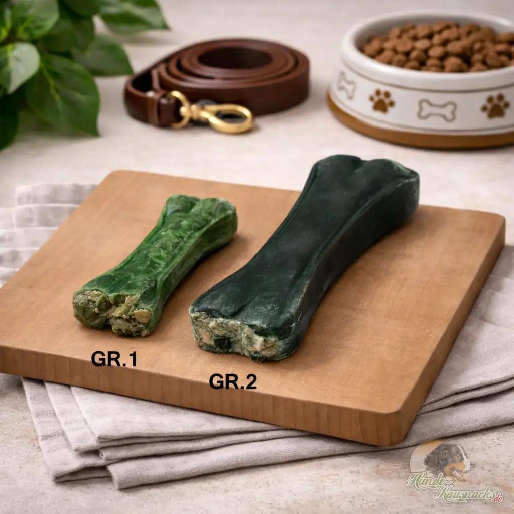 Größenvergleich Kauknochen-Salbeifüllung (EU) Kauartikel für Hunde mit Salbeifüllung