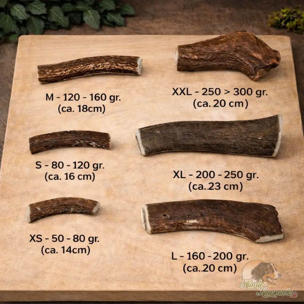 Größenvergleich Kaugeweih Half Kausnack