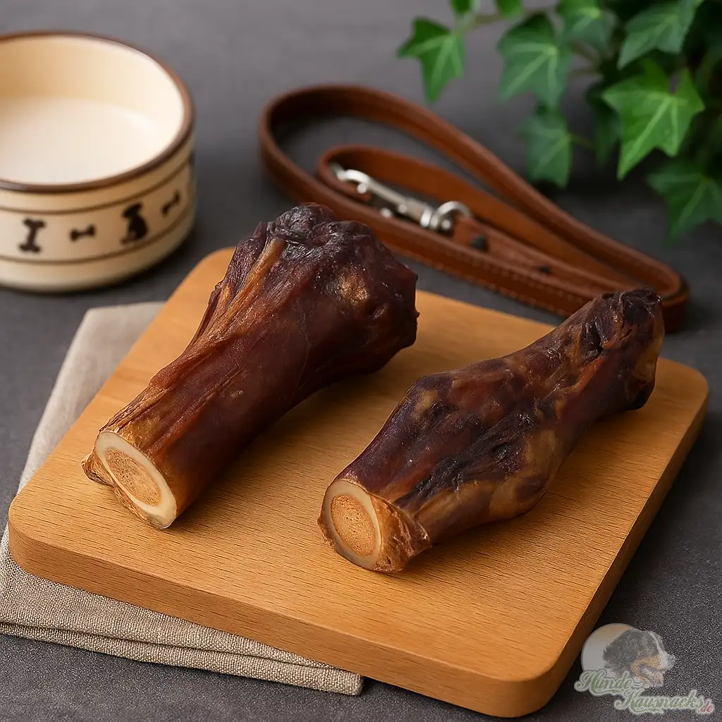 Halber Pferdeknochen mit Achillessehne Gr.S, getrockneter Kausnack für Hunde