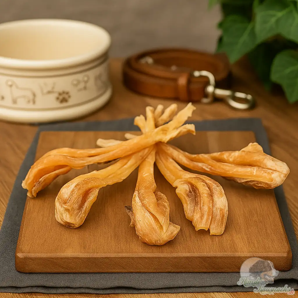 Straußen-Kniesehnen für Hunde, hypoallergen, naturbelassen und ohne Zusätze.