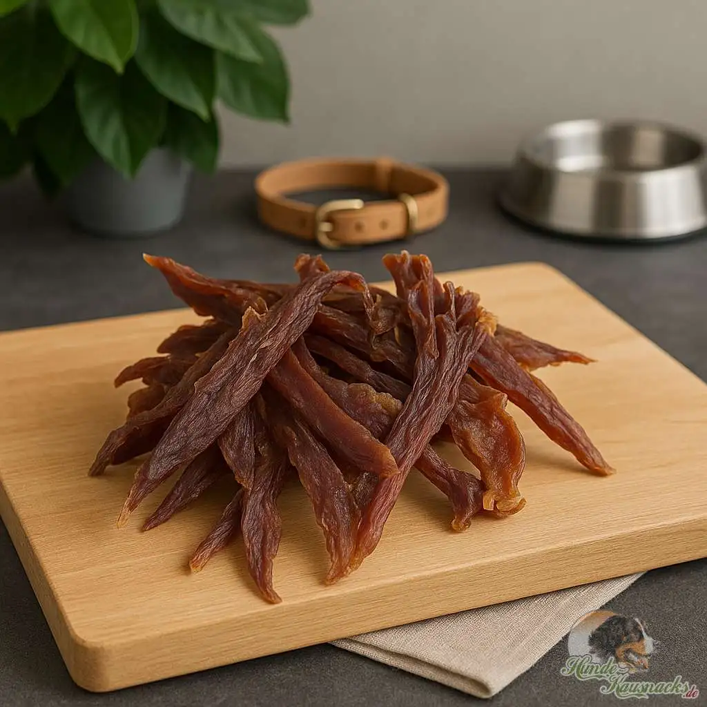 Getrocknete Entenbrust-Filetstreifen, hypoallergener Hundesnack, naturbelassen