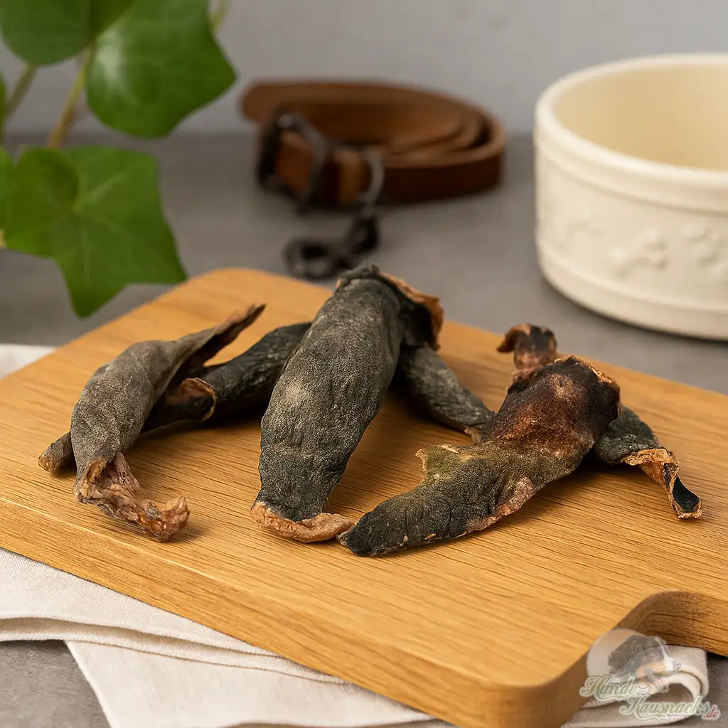 Straußenmagen braun für Hunde, naturbelassen, moderat fett, aromatischer hypoallergener Kausnack.