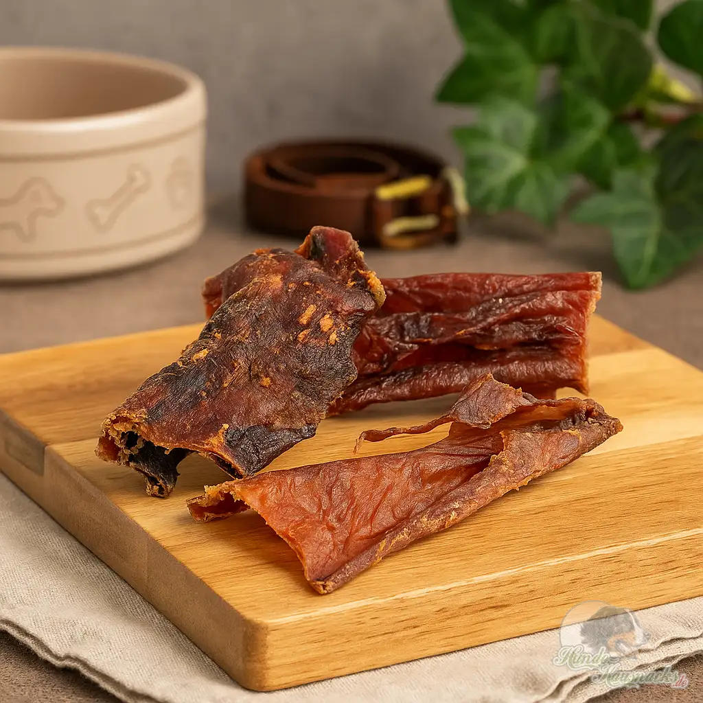 Pferde-Bauchsehnen geschnitten, getrockneter Kausnack für Hunde, hypoallergen, ohne Zusätze