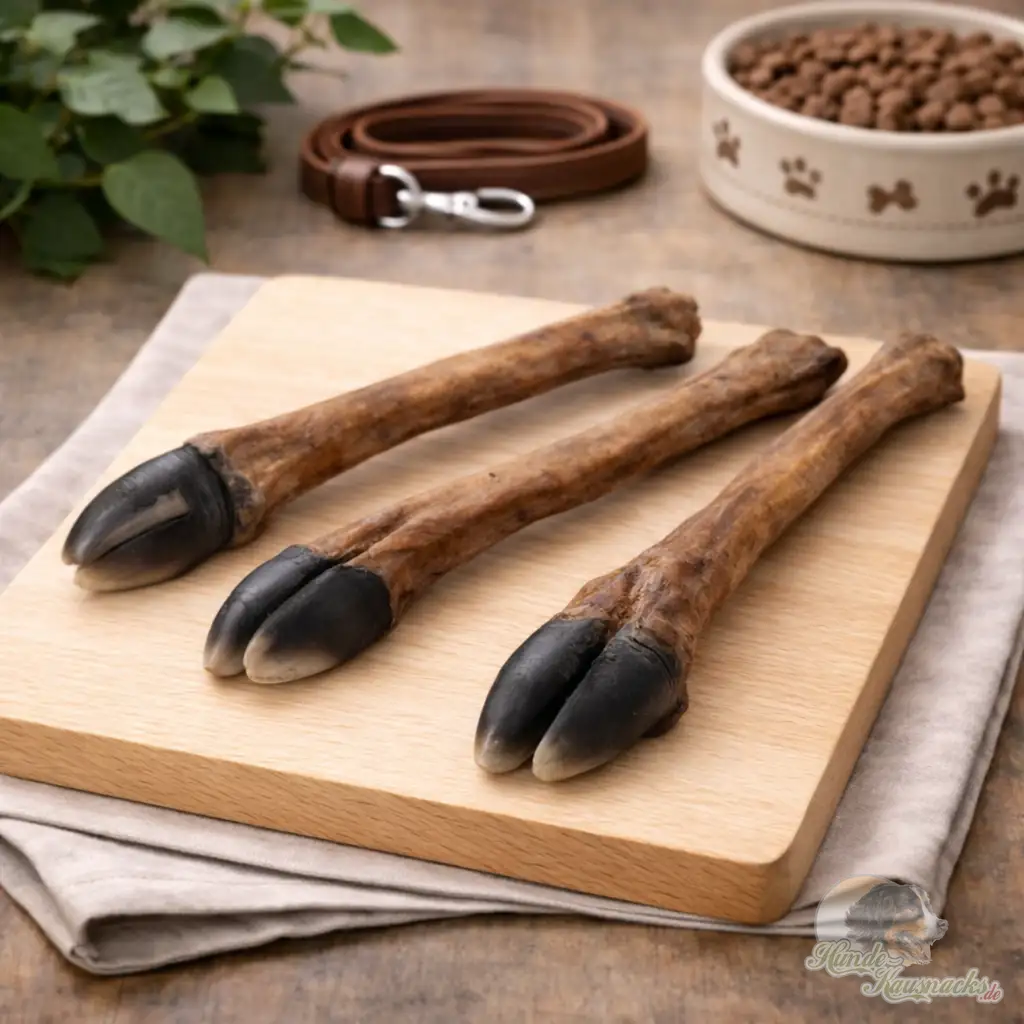 Hirschunterbein mit Huf als extra harter, natürlicher Kausnack für große Hunde