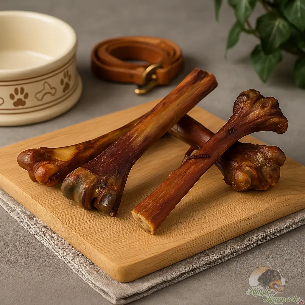 Straußen-Mittelfussknochen klein, 18–22 cm, natürlicher Kausnack für kleine Hunde.