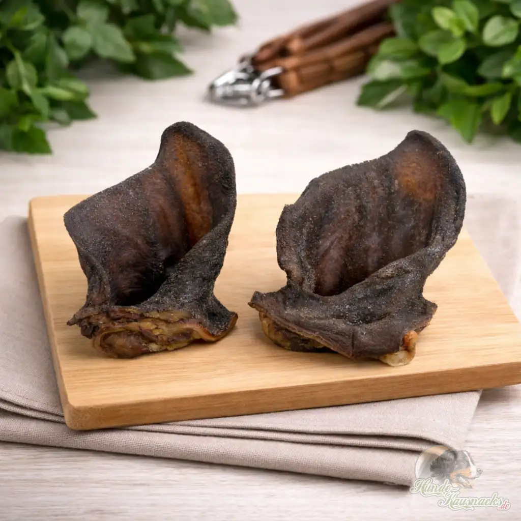 Getrocknete Wildschweinohren als Kauartikel