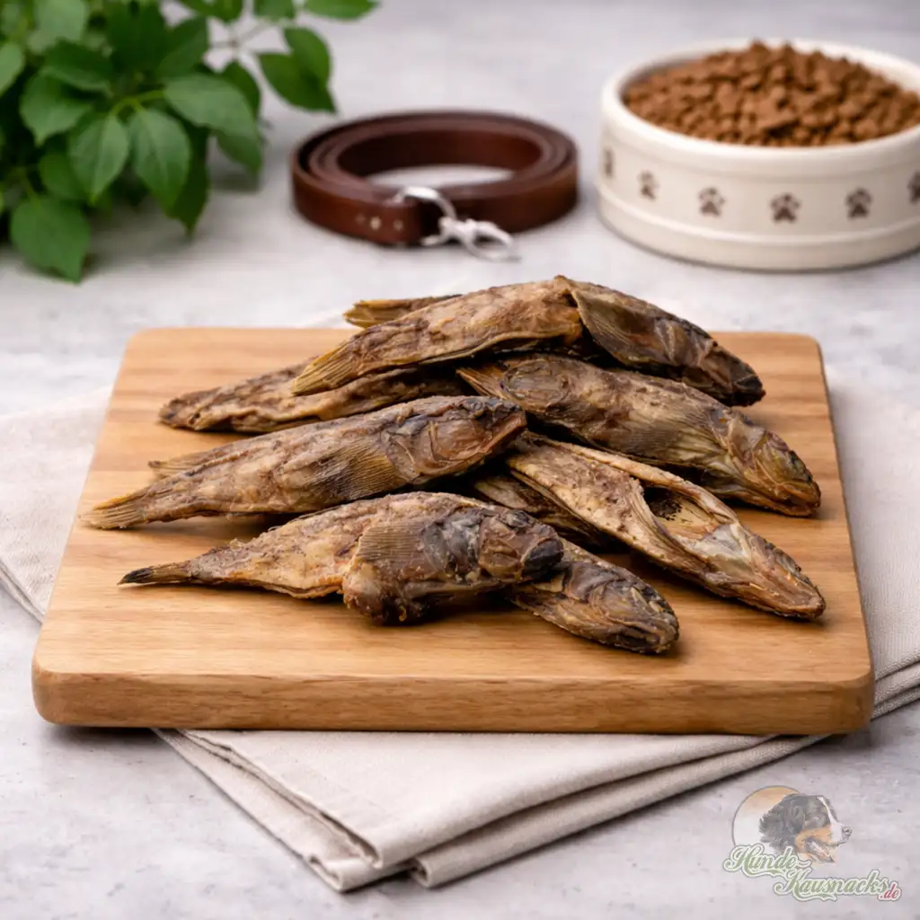Getrocknete Stinte ganze Fische als Hundeleckerli, ideal für Training und Belohnung