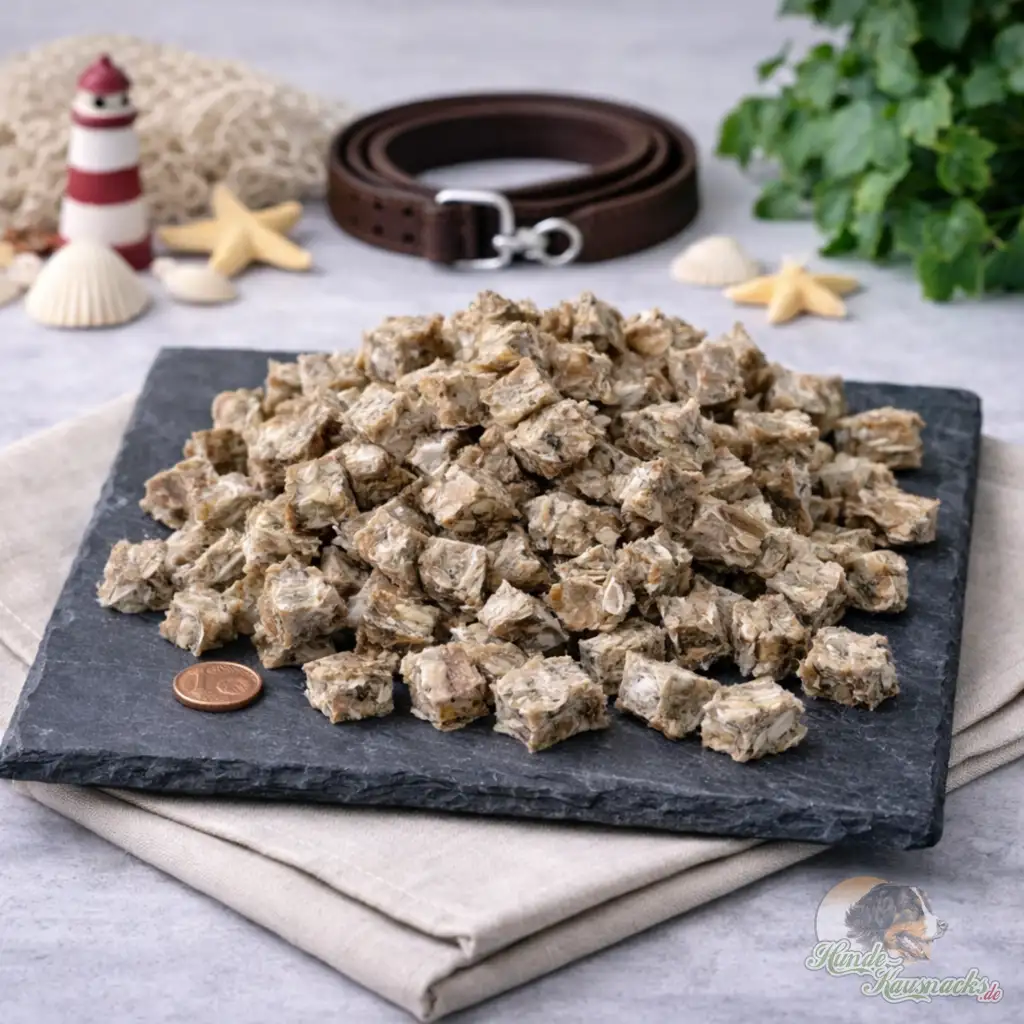 Mini-Trainingswürfel aus Heringsfleisch – natürlicher Hundesnack fürs Training